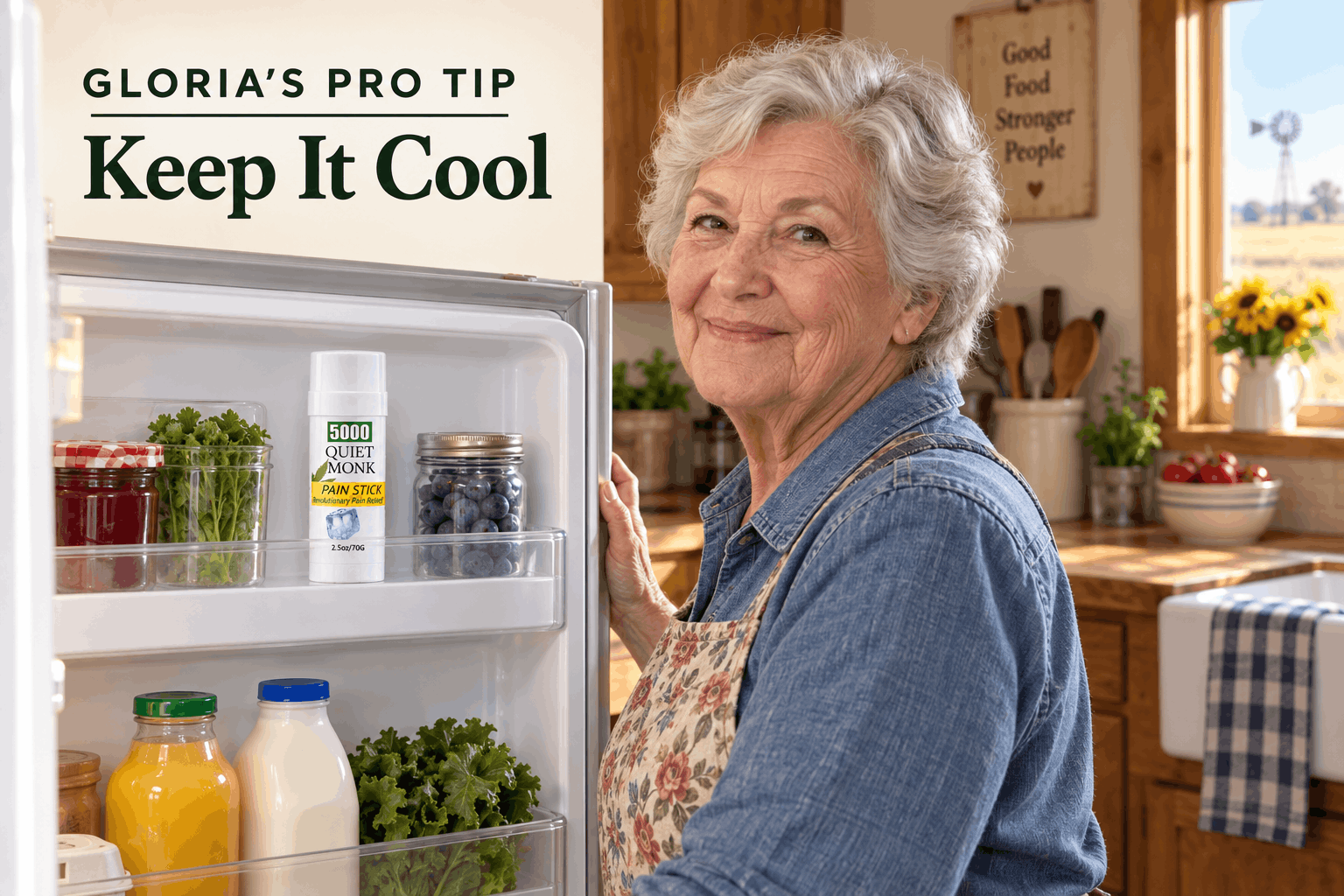 Gloria’s tip to keep the Quiet Monk CBD pain stick cool
