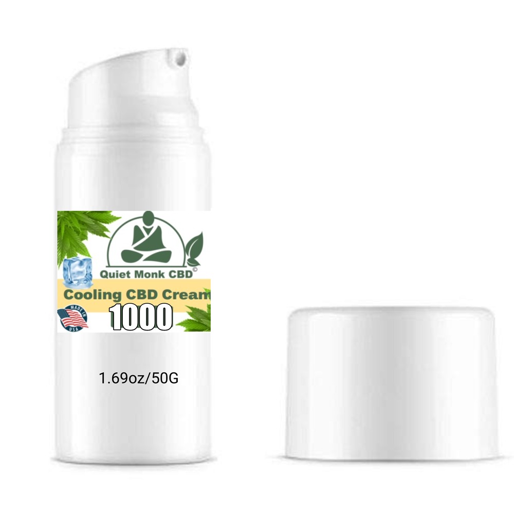 1000mg CBD cream in airless pump dispenser