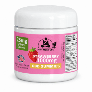 Quiet Monk 1000mg strawberry CBD gummies