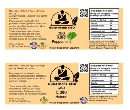 5000 cbd oil labels