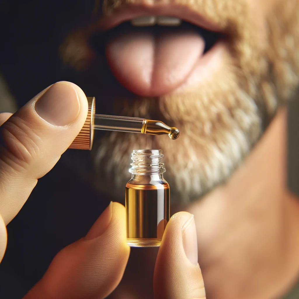 placing cbd tincture under the tongue