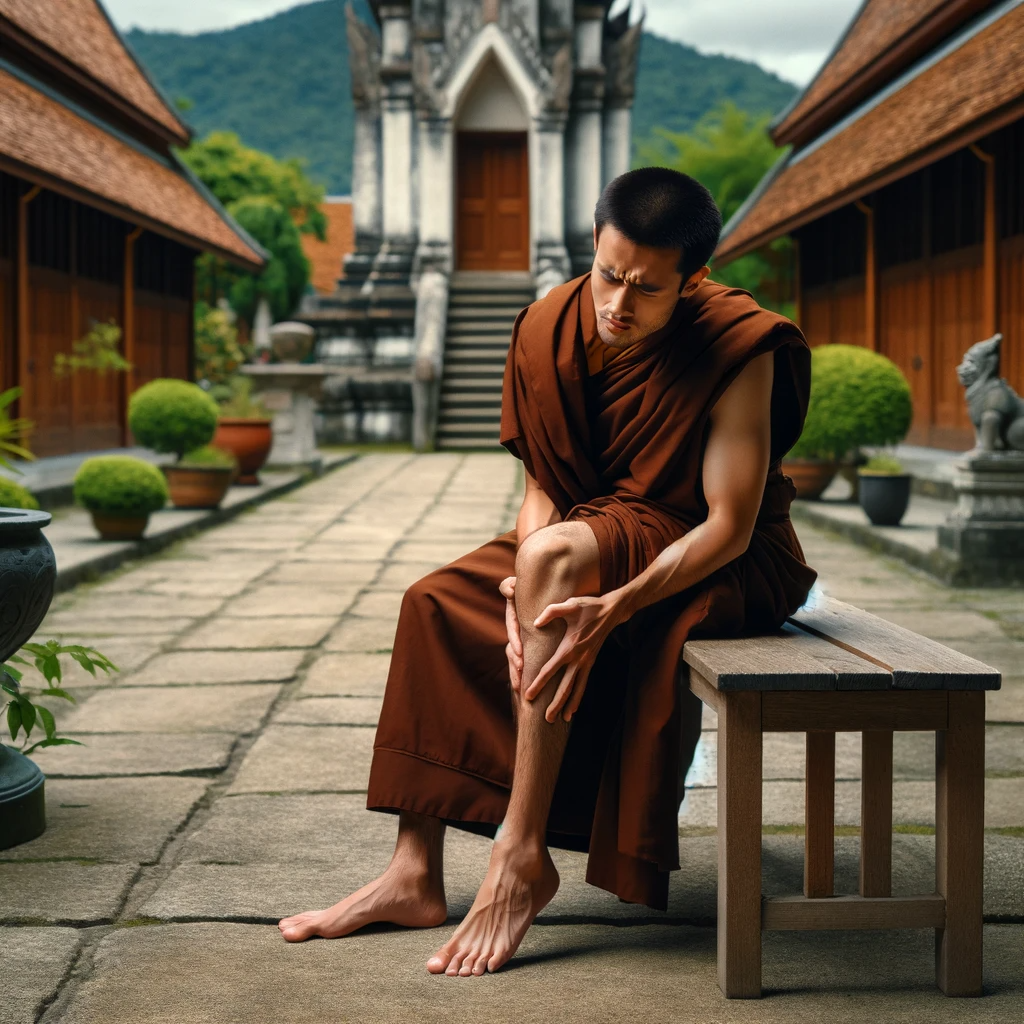 monk experiencing shin splints