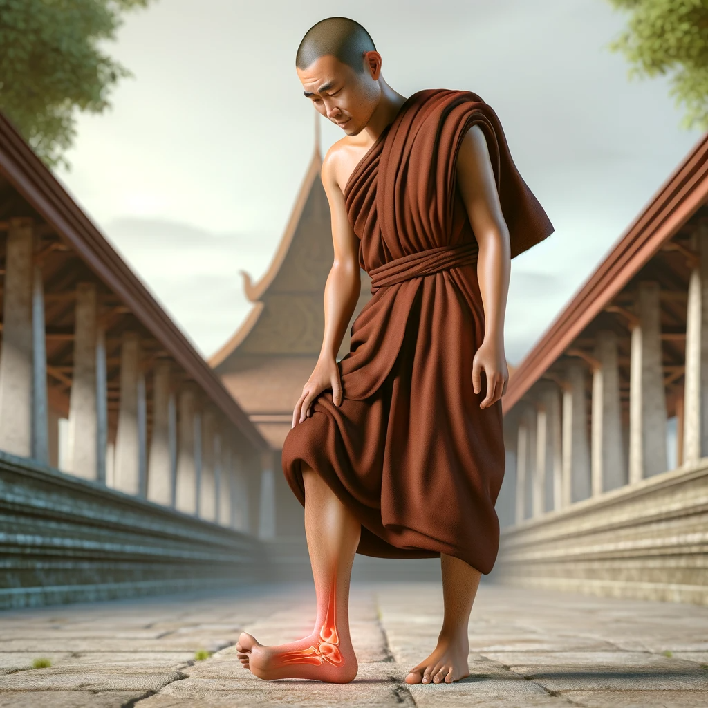a monk with plantar fasciitis