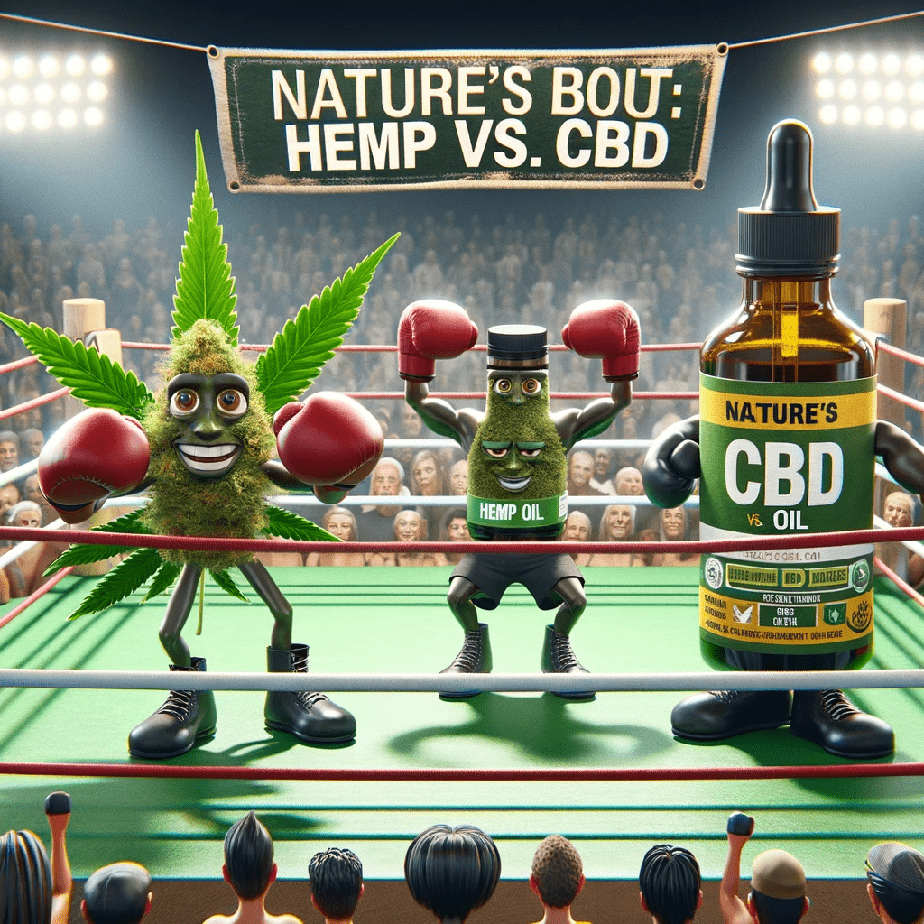 hemp oil vs. CBD oil in a boxing match