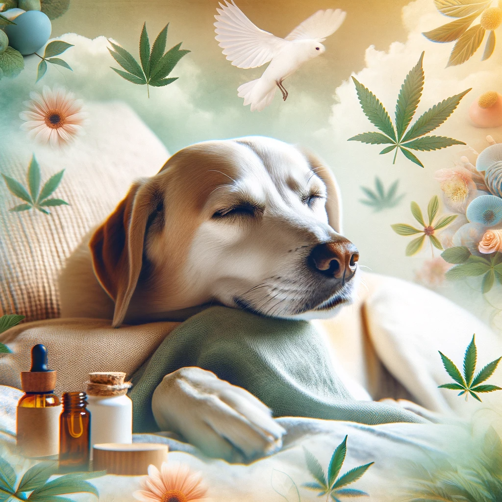 relaxed dog using cbd