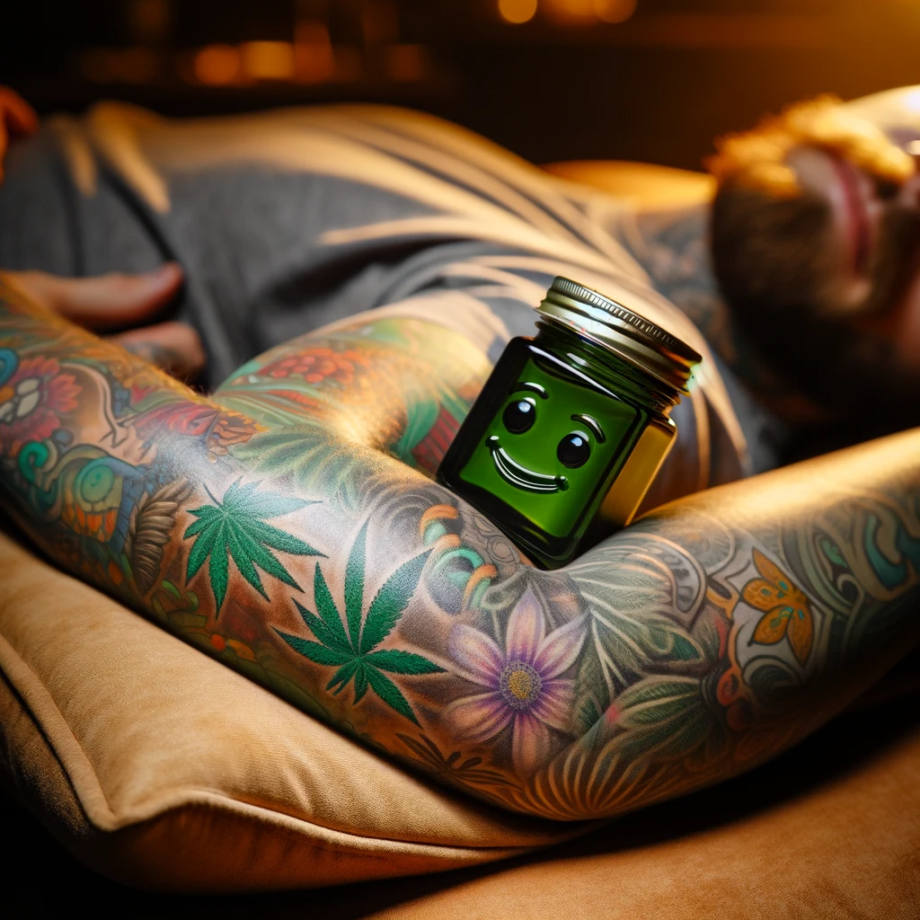 cbd salve on a new tattoo