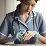 nurse applying best hand lotion