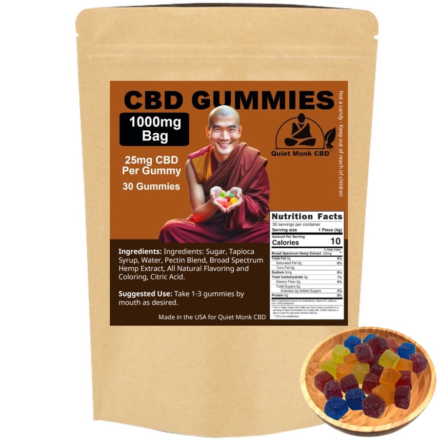 Quiet Monk CBD Gummies 1000mg Bag