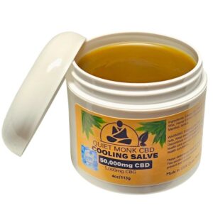 CBD topical salve open jar