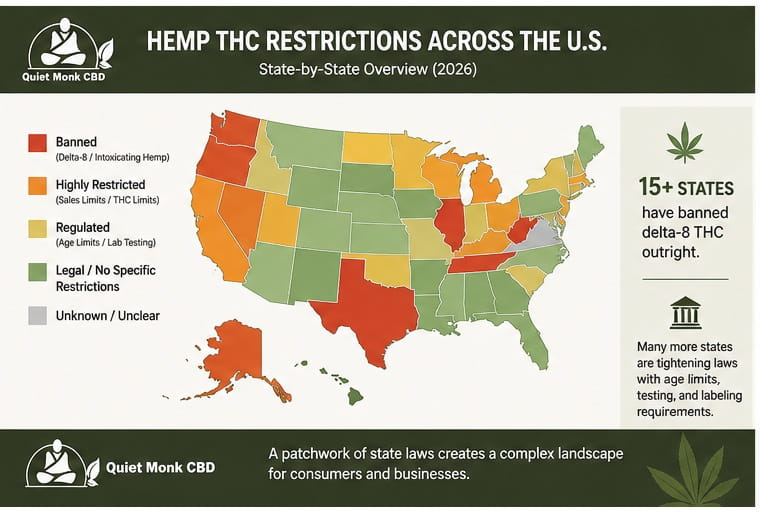 delta 8 banned states map USA