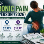 Infographic about the cost of chronic pain per person in 2026 including medical expenses, lost productivity, and national economic impact