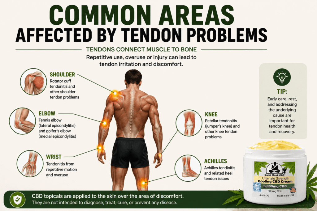 common areas affected by tendonitis