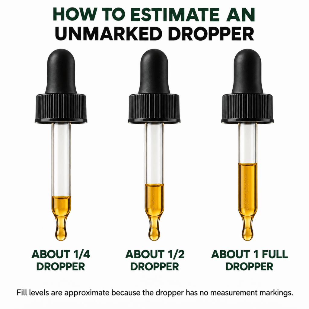 CBD oil dropper measuring guide